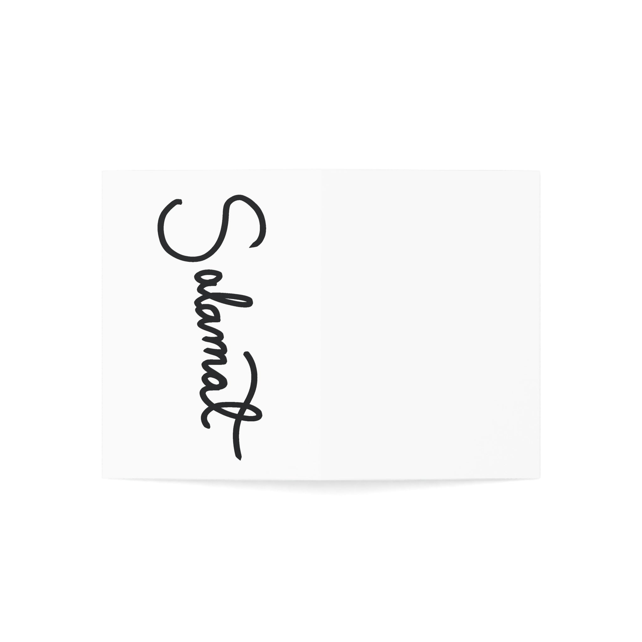 Greeting Card — Minimal 'Selamat' Handwritten Script (Single or Bulk Packs)