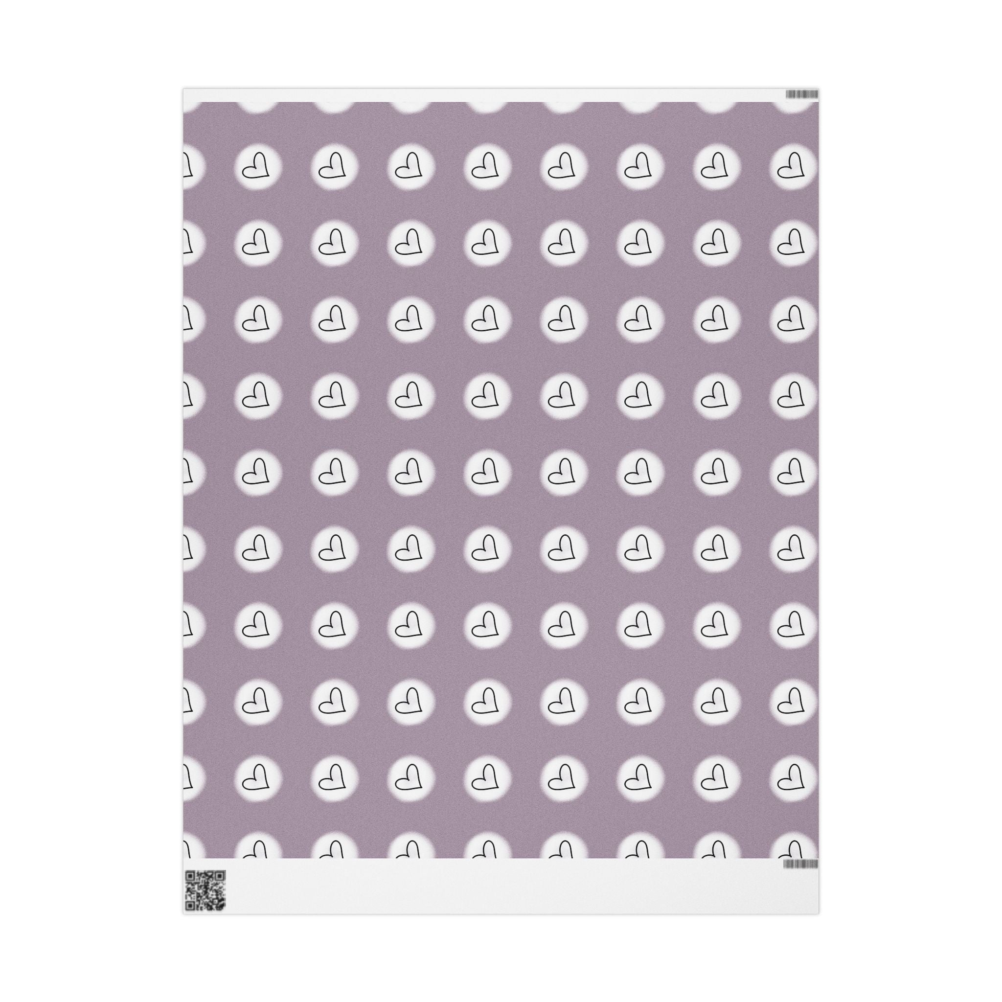 White Heart Pattern Wrapping Papers | Lavender Background, Repeating Love Hearts