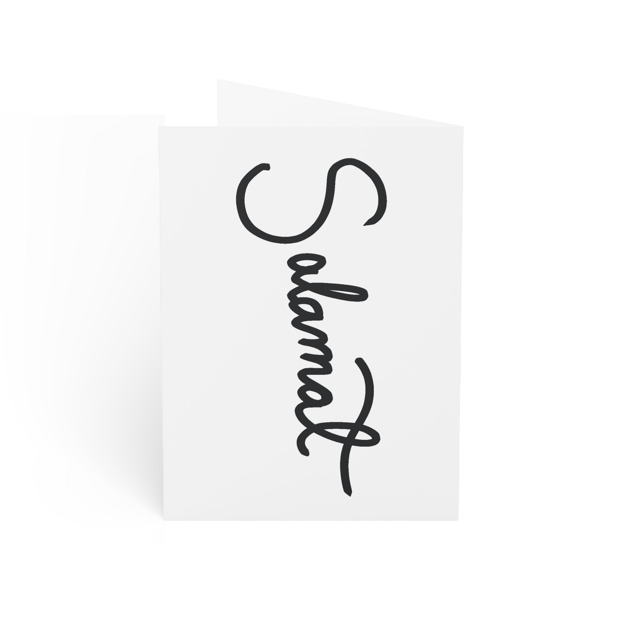 Greeting Card — Minimal 'Selamat' Handwritten Script (Single or Bulk Packs)
