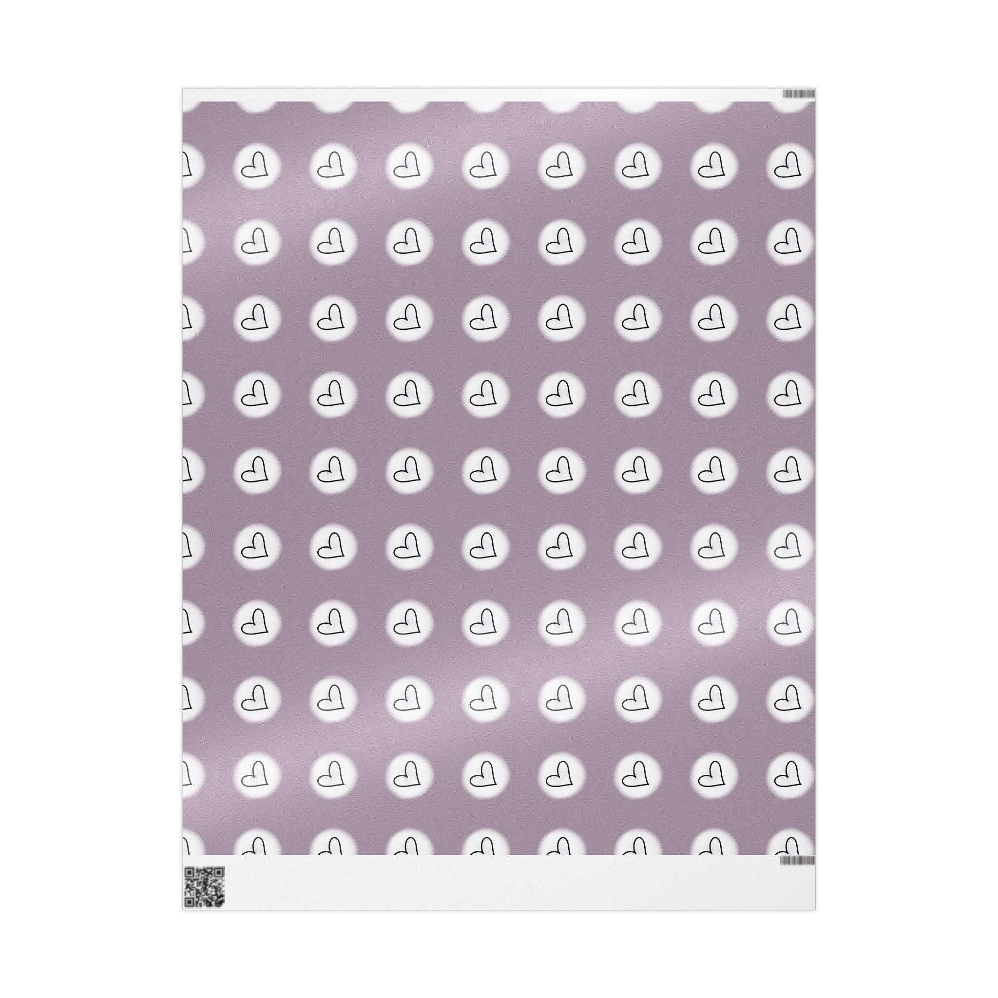 White Heart Pattern Wrapping Papers | Lavender Background, Repeating Love Hearts