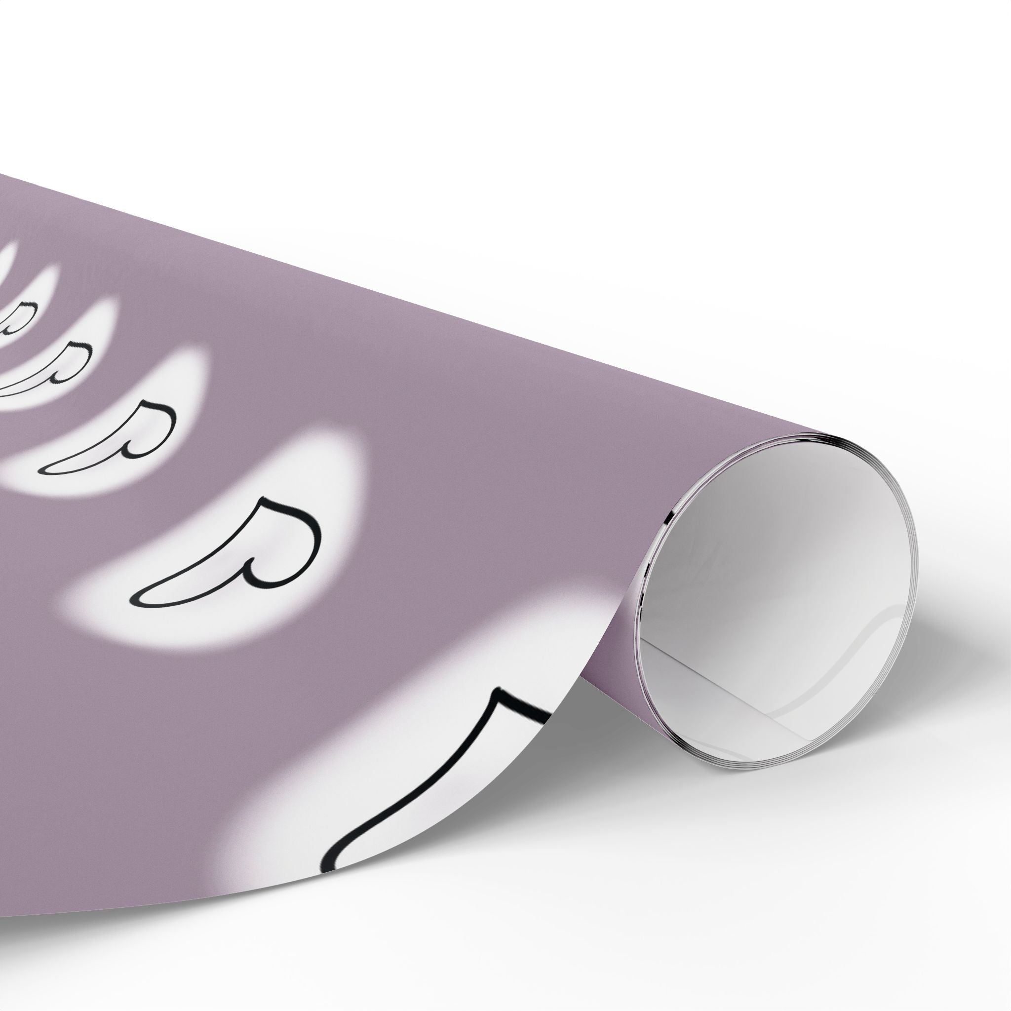 White Heart Pattern Wrapping Papers | Lavender Background, Repeating Love Hearts