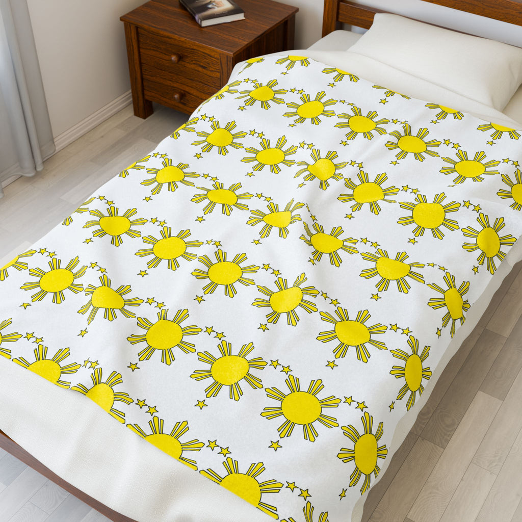 Sunny Daisies Velveteen Plush Blanket – Cheerful Yellow Floral Throw
