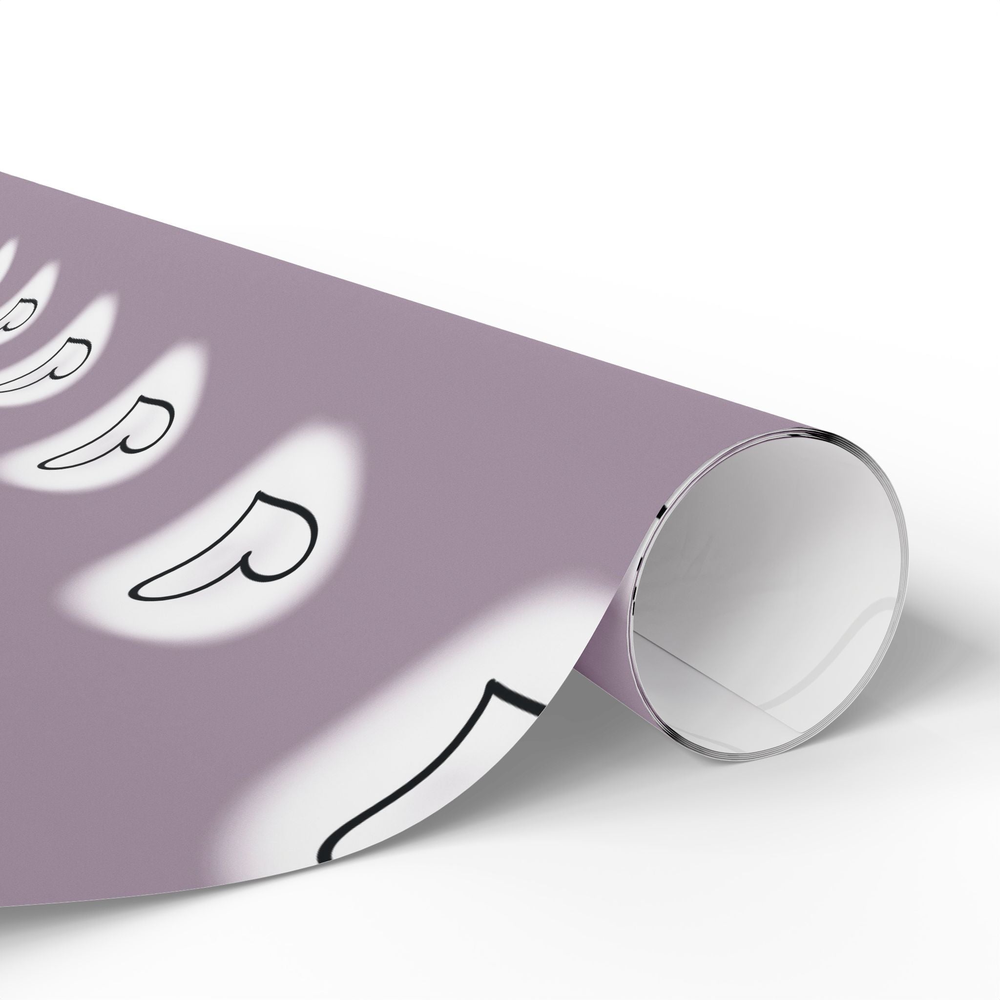 White Heart Pattern Wrapping Papers | Lavender Background, Repeating Love Hearts