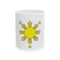 Philippine Sun Flag Ceramic Mug – Yellow Sun & Stars Coffee Cup (11oz, 15oz)