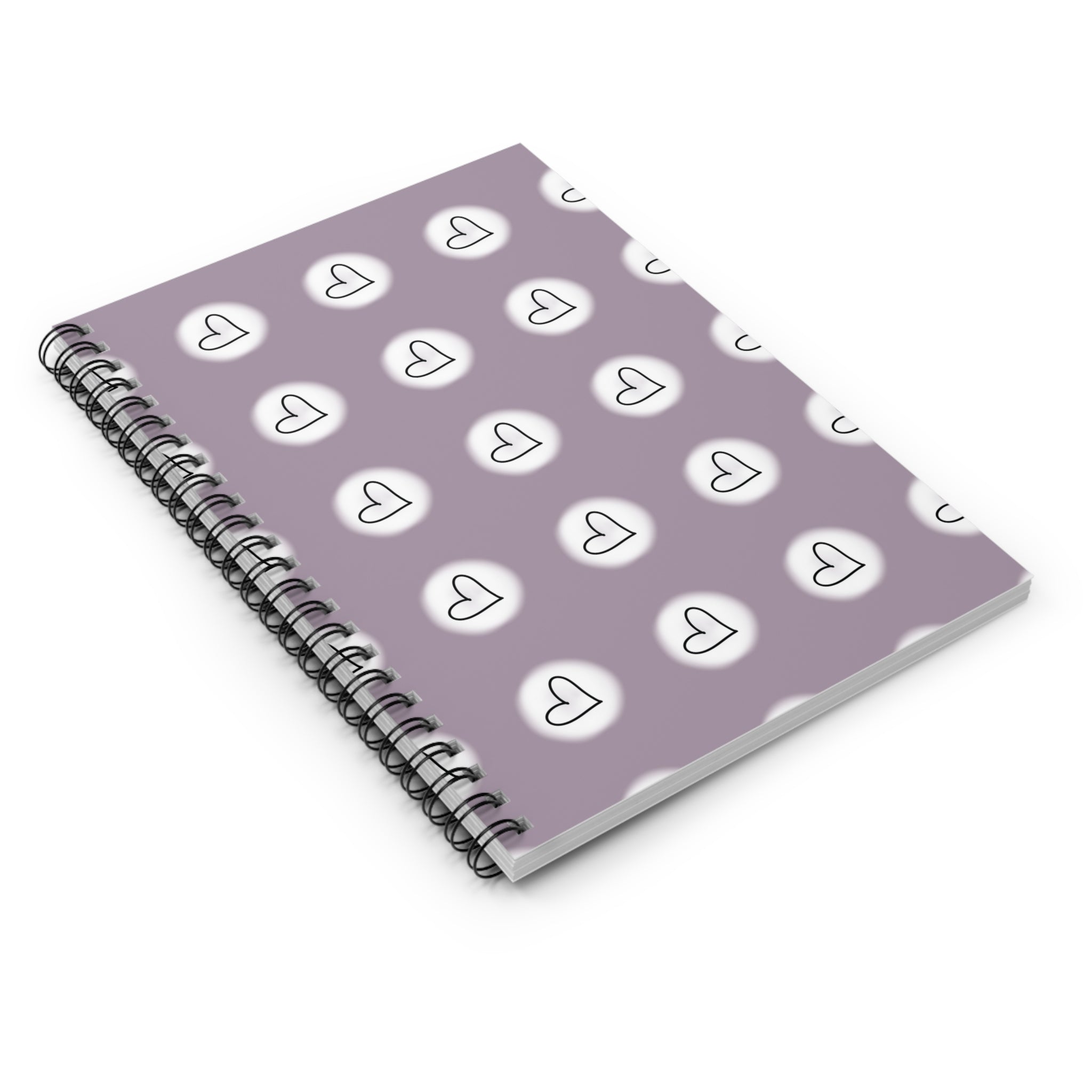 Hand Drawn Hearts Pattern Spiral Notebook | Ruled Journal