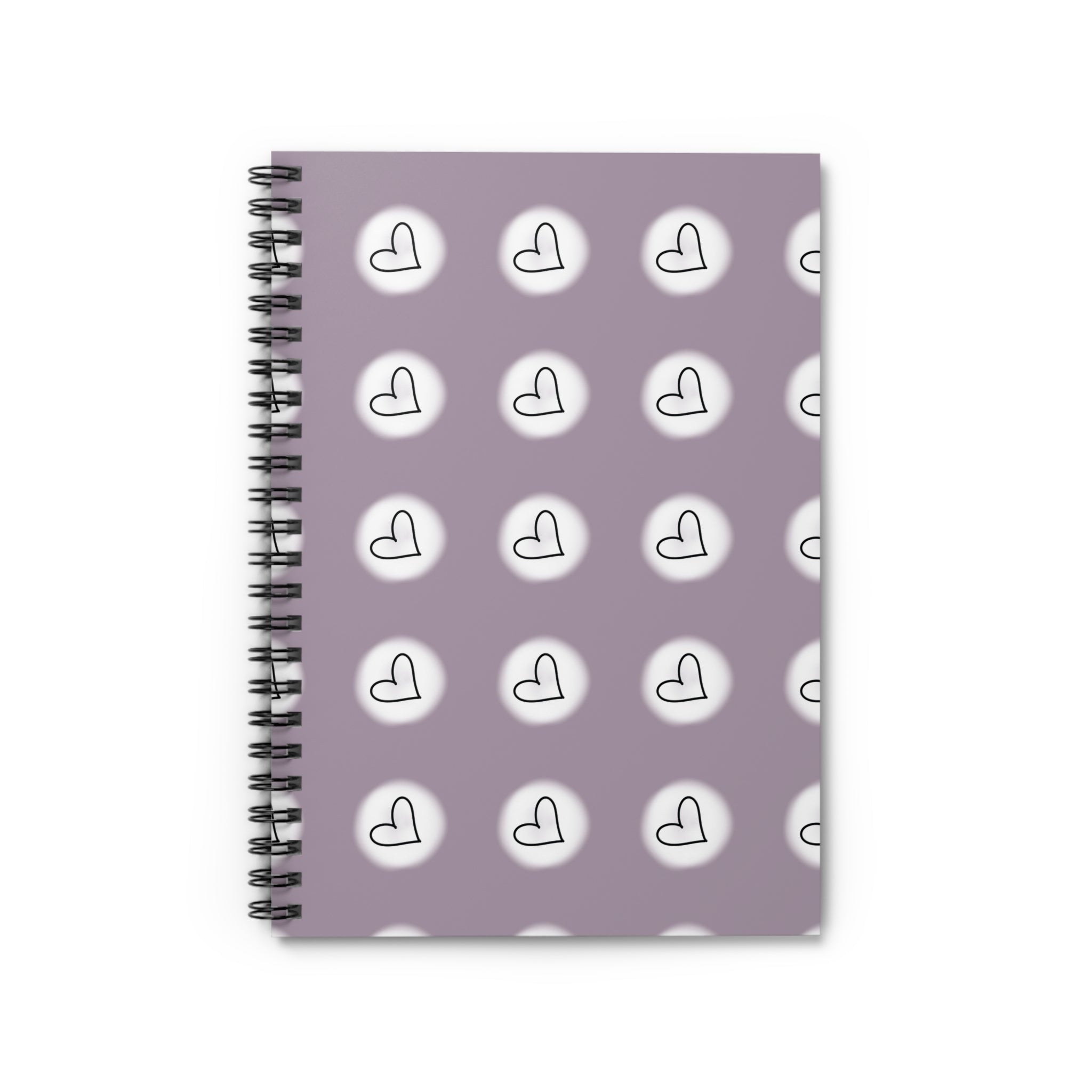 Hand Drawn Hearts Pattern Spiral Notebook | Ruled Journal